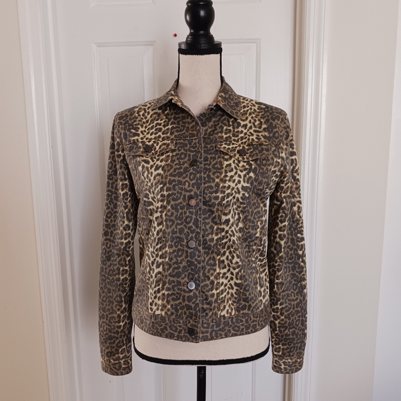 ATM Leopard Print Denim Jacket - Picture 4 of 16